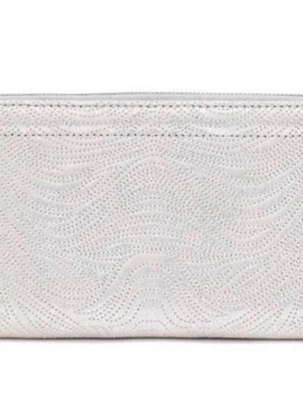 HOBO Metallic Silver Zip-Around Tassel Wallet